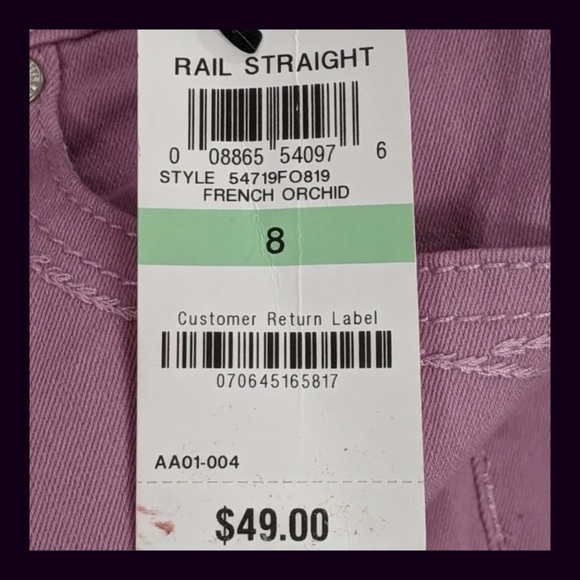 Style & Co Straight Leg French Orchid High Rise Tummy Control Jeans - Picture 10 of 10